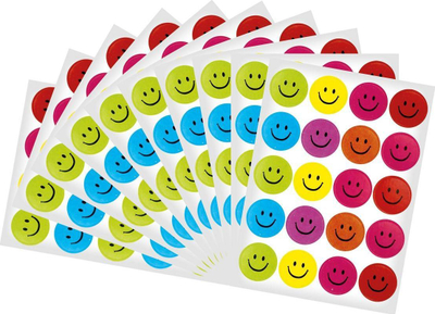 Stikera letre Titanum Emojis, 200 copë, 10 fletë 9x12 cm, shumëngjyrëshe