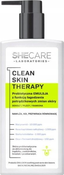 Emulsion trupi Shecare Clean Skin Therapy, probiotik, qetësues mbas akneve, i bardhë