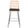 Stol bari Allegra HM5643.11, lartësi 103cm, sedilje wicker, me jastëk të zi