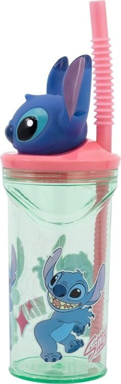 Gotë për kalamoj Stitch 3D Figurine Cup, me pipëz, 360ml, shumëngjyrëshe
