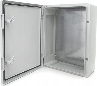 Kabinet industrial ELS Elektrotechnika IP65, pllaka montuese e galvanizuar, strehë ABS plastike, gri