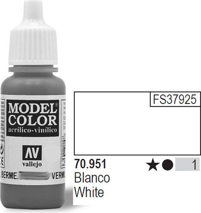 Bojë akrilike Vallejo Model Color, 17ml, e bardhë