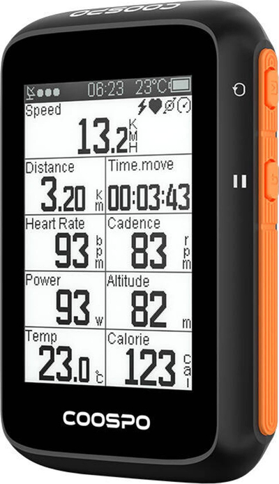 Kompjuter biçiklete Coospo BC200 me GPS, ekran 2.6", ngjyrë e zezë