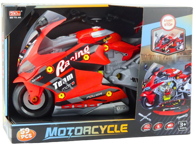 Motor lodër racing DIY, 43cm, drita tinguj tym, i kuq