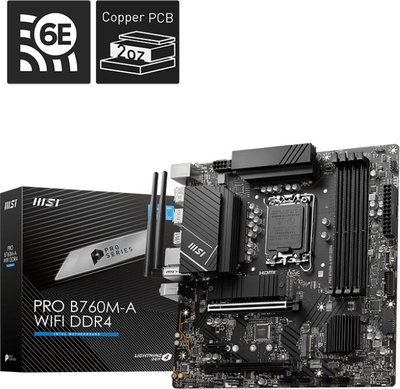 Pllakë amë MSI PRO B760M-A WIFI DDR4 - Intel B760
