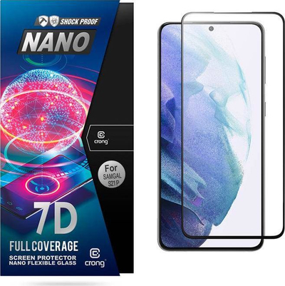 Xham mbrojtës Crong 7D Nano Flexible Glass, Samsung Galaxy S21 Plus, 9H, transparent