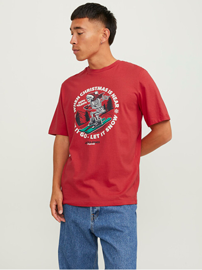 Maicë për meshkuj Jack&Jones JorChristmas Skull, e kuqe