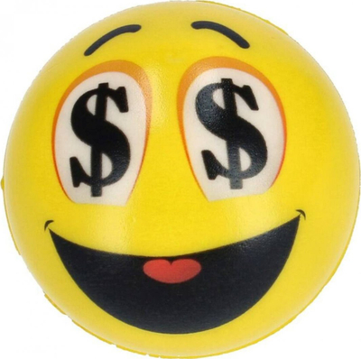 Top antistres Mega Creative Smiley Face, formë topi, i verdhë
