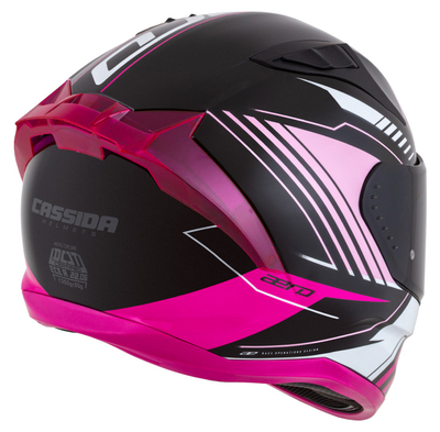 Helmetë integrale Cassida Aero Drome 2026, vizor i dyfishtë, ECE 22.06, e zezë perlë rozë e bardhë