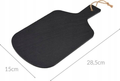 Tabaka shërbimi prej guri Stone Board Slate, 28.5x15 cm, e zezë