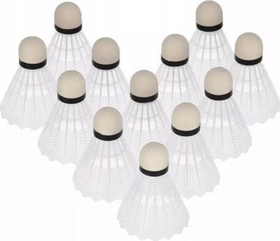 Shuttlecock badminton MEGA CREATIVE 55350, set 12 copë, të bardha