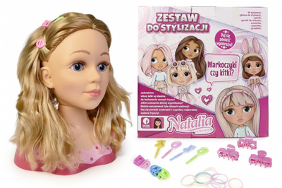 Set lodrash flokësh Artyk Toy Hairstyling Set, kokë për krehje, shumëngjyrëshe
