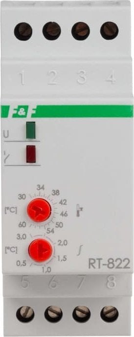 Kontrollues temperature RT-822B, për panele elektrike, kompakt