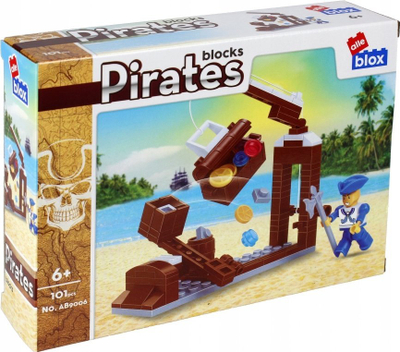 Loje me ndertime piratësh, 101 copa, me arkë thesari, shumëngjyrëshe