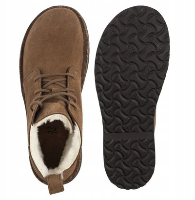 Çizme të shkurtra Birkenstock Uppsala, lëkurë zdrukth, lesh qengji, kafe
