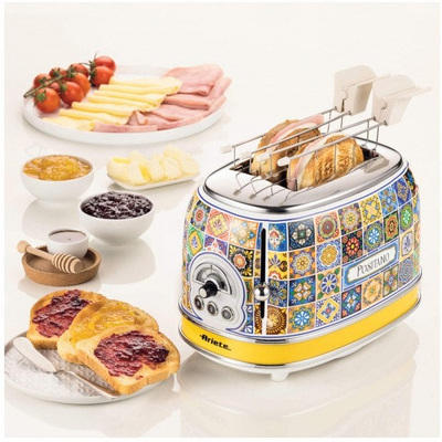 Toaster Ariete Positano Edition 155, 2 feta, 810W, metalik