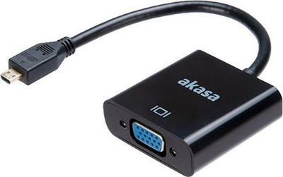 Adapter AV Akasa AK-CBHD21-15BK, Micro HDMI në VGA, 15cm, i zi