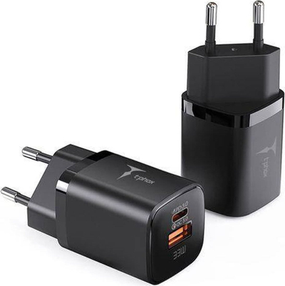 Karikues AC T-phox Handy Series T-PP08, 33W, me USB dhe USB-C, i zi
