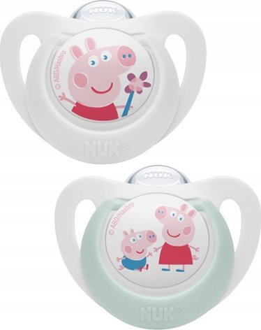 Biberon NUK Star Peppa Pig, 0-6 muaj, set 2 copë, shumëngjyrësh