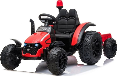 Traktor elektrik për fëmijë Lean Cars HZB-200, 12V, me rimorkio, i kuq