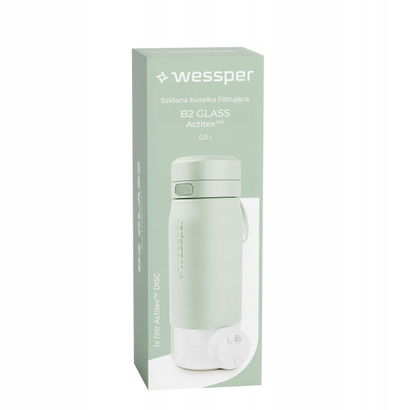 Shishe filtruese Wessper B2 GLASS Actitex, 500ml, xham, mint