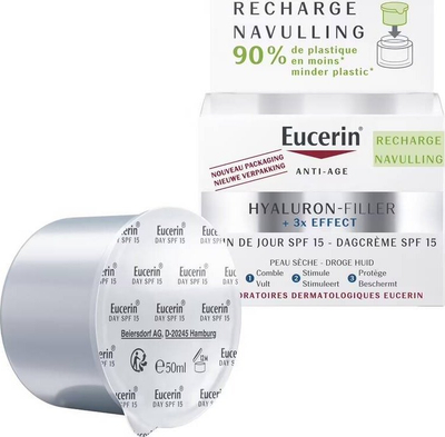 Krem dite Eucerin Hyaluron-Filler 3x Effect Recharge SPF15, anti-age, lëkurë e thatë, 50ml