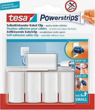 Kapëse kabllosh Tesa Powerstrips Cable Clips 58035, set 5 copë, të bardha