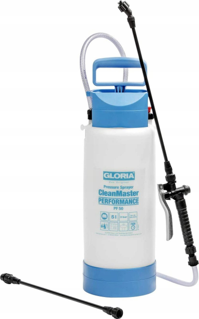 Spërkatës me presion Gloria CleanMaster Performance PF 50, 5L, 3 bar, bardh e kaltër