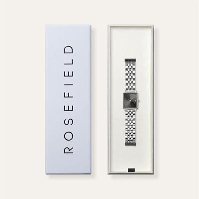 Orë dore për femra Rosefield The Mini Boxy BGSSS-Q051, e argjendtë