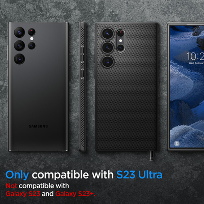 Маска Spigen Liquid Air за Samsung Galaxy S23 Ultra, црна боја