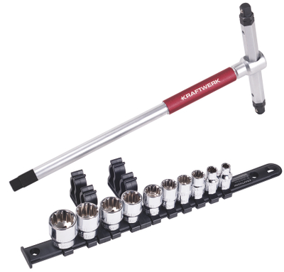 Set me fole dhe çelësa Kraftwerk COMBI 302.800.011, 3/8", 11 pjesë
