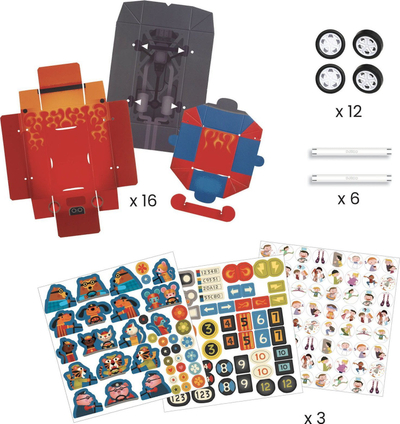 Set kreativ për makina garash Do It Yourself Race Cars, 3 makina, për moshat 7+