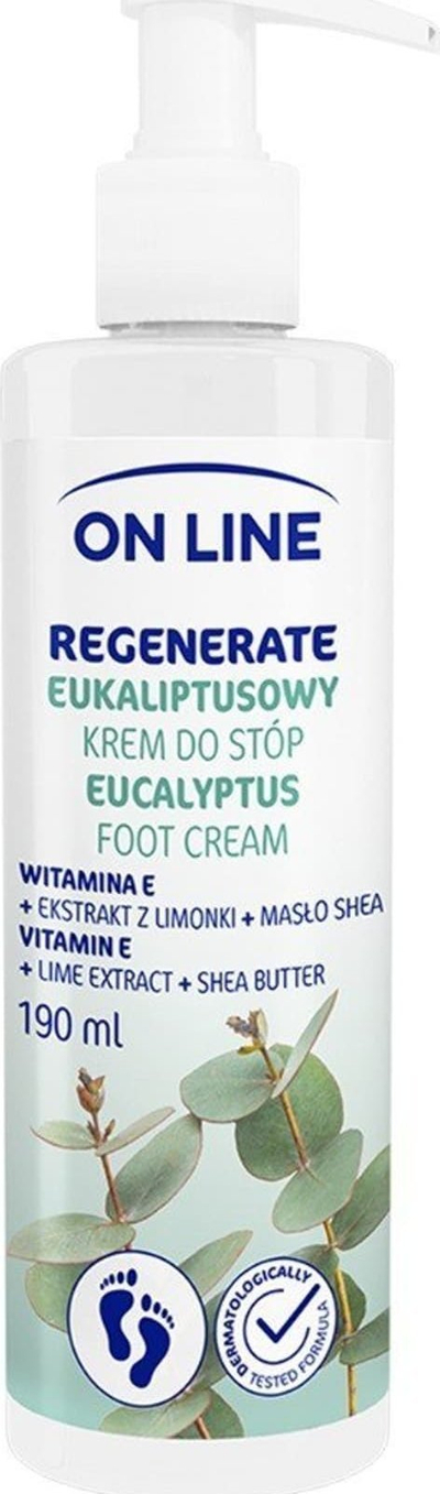 Крем за нозе On Line Eucalyptus Regenerate, 190ml, регенерирачки