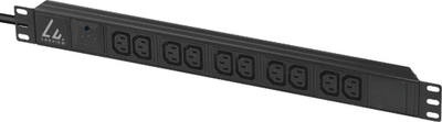 Panel energjie rack Lanview 19", 10 porta C13, i zi