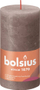 Qirinj pilier Bolsius Rustic Shine, set me 4 copë, 130x68mm, ngjyrë taupe
