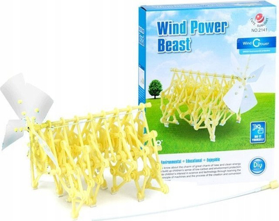 Set edukativ me erë Cute Sunlight Wind Power Beast NO.2141, DIY, 3D, i verdhë