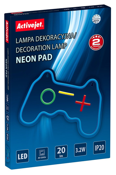 Lampë muri dhe tavani Activejet AJE Neon Pad, LED RGB, USB, shumëngjyrëshe