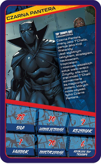 Lojë me letra Top Trumps Marvel Universe, me superheronj, në kuti plastike blu