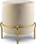 Stool kadife Mondex Layla Velvet, bazë metalike ari, krem