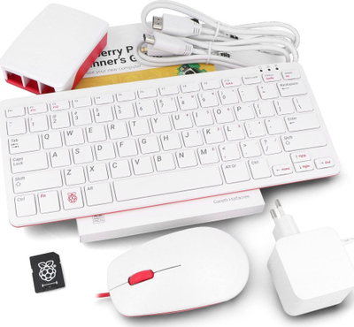 Set desktop Raspberry Pi 5 zyrtar, komplet me gjithë aksesorët, tastierë edhe mi, standard EU