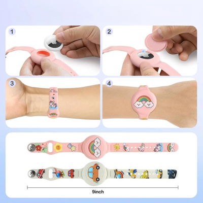 Rrip dore për AirTag Tech-Protect Smooth for Kids, 2 copë, për Apple AirTag 1 dhe 2, shumëngjyrësh