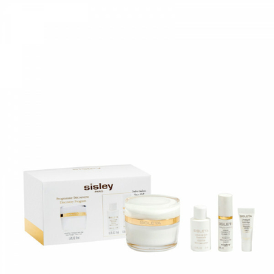 Set për lëkurë Sisley Discovery Program Mature, krem kundër plakjes 50 ml + xhel tonik për lëkurë 15 ml + serum forcues për lëkurë 5 ml + Krem kundër rrudhave për zonën e syve dhe buzëve 2 ml