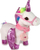 Lodër interaktive pelushi Lean Toys Unicorn, 33cm, melodi, e bardhë me rozë