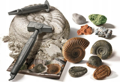 Set edukativ Clementoni Fossils and Minerals 50866, fosile edhe minerale për kalamoj
