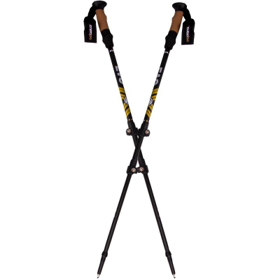 Shkopinj Nordic Walking Enero EVO Pro, alumini, teleskopik 67‑135 cm, të zinj mat