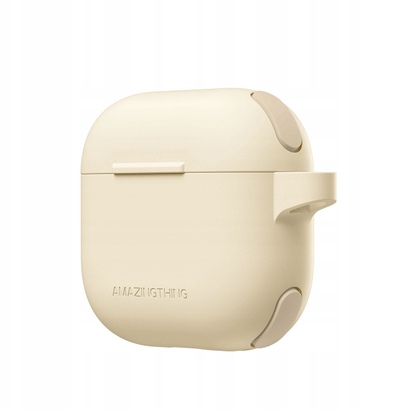 Mbulesë Amazingthing Omni Case për AirPods 4, TPU, kompatibile me karikim wireless, bezhë