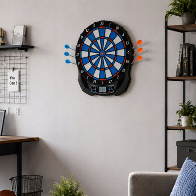 Lojë dart elektronike LeanToys LCD, 25 lojëra 176 variante, e zezë