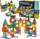 Lodër ndërtimi magnetike Light Magnetic Blocks Marble Run, 110 pjesë, me drita LED, shumëngjyrëshe