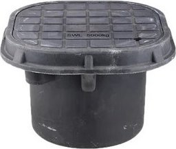 Kuti inspektimi për tokëzim, 280x280x180mm, mban deri 5000 kg, e zezë