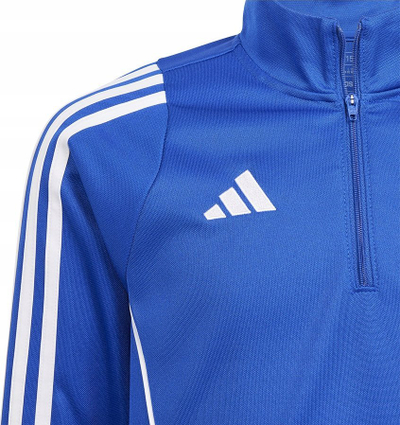Bluzë trajnimi për kalamaj Adidas Tiro 24 Training Top Jr IR9364, poliester, me zinxhir gjysmë, blu